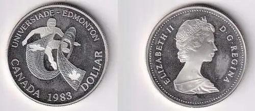 1 Dollar Silbermünze Kanada 12.Studentensportspiele Edmonton 1983 (166082)