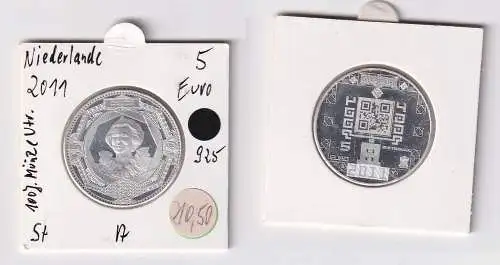 5 Euro Silber Münzen Niederlande 2011 100 Jahre Münzgebäude Utrecht (165545)