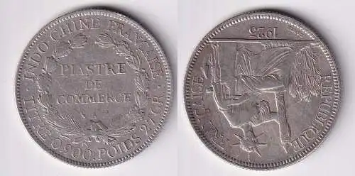 1 Piaster Silber Münze französisch Indo-China 1925 A ss+ (164302)