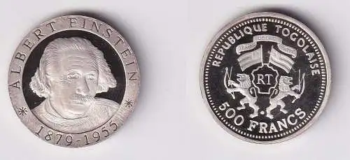 500 Francs Silber Münze Togo 2005 Albert Einstein 1879-1955 (166166)
