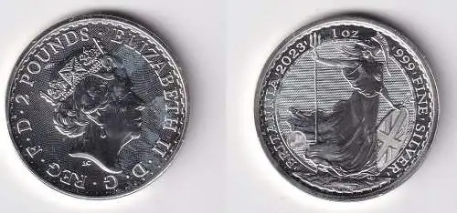 2 Pfund Großbritannien Britannia 1999 1 Unze Feinsilber 1 Oz .999 (166440)