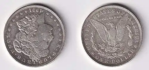 1 Morgan Dollar Silber Münze USA 1921 ss+ (154022)