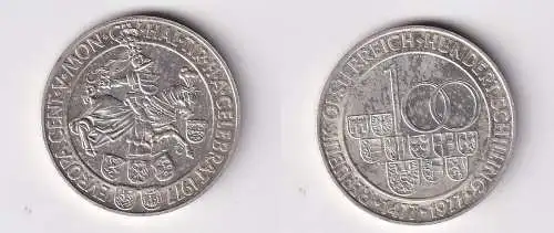 100 Schilling Silber Münze Österreich 1977 500 Jahre Münze Hall (145608)