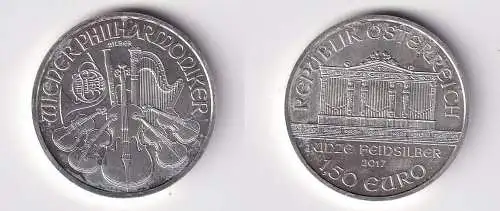1,5 Euro Silbermünze Österreich 2017 Philharmoniker 1 Unze Feinsilber (146986)