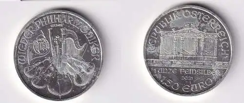 1,5 Euro Silbermünze Österreich 2021 Philharmoniker 1 Unze Feinsilber (148670)