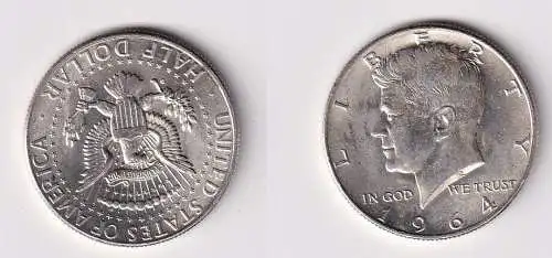 1/2 Dollar Silber Münze USA 1964 vz (154896)