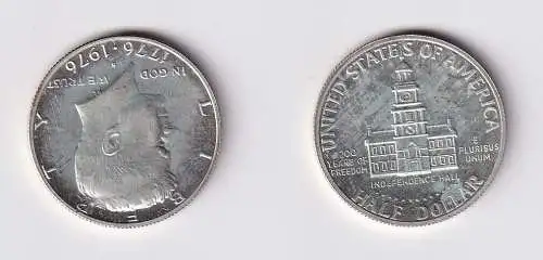 1/2 Dollar Silber Münze USA 1776-1976 Independence Hall 200J. Frieden (140165)