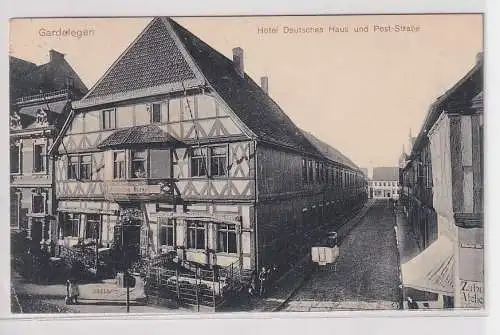 907907 Ak Gardelegen Hotel Deutsches Haus und Post Straße 1912