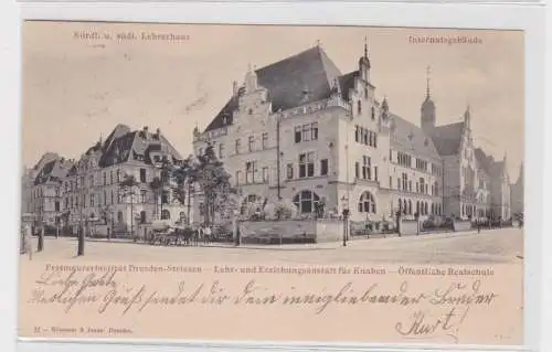 904377 Ak Dresden Striesen Freimaurerinstitut öffentliche Realschule 1902