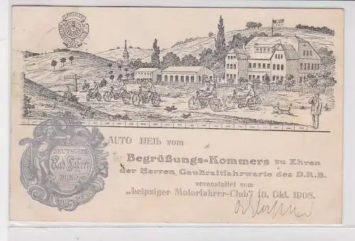 00478 Ak Leipzig "Leipziger Motorfahrer Club" 10.Oktober 1908