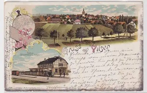 908445 Ak Lithographie Gruß aus Vilsen Station Bruchhausen Vilsen 1910