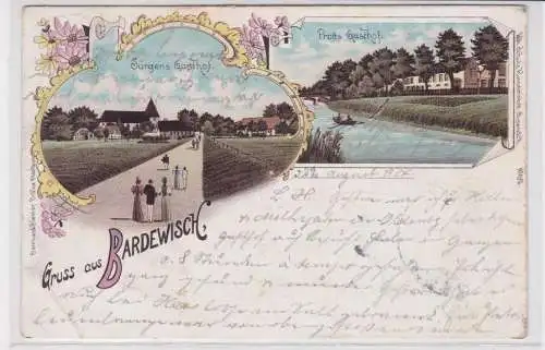 908447 Ak Lithographie Gruß aus Bardewisch Jürgens- und Protts Gatshof 1904
