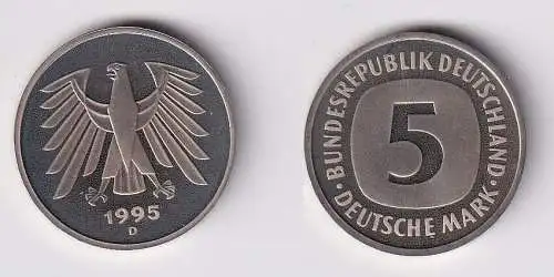 BRD Kurs Münze Kupfer Nickel 5 Mark 1995 D PP (141919)