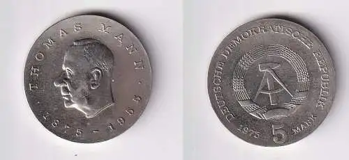 DDR Gedenk Münze 5 Mark Thomas Mann 1975 Stempelglanz (142173)