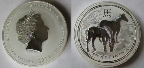 1 Kilo 999 Silber Year of the Horse Münze 2014 Australia 30 Dollar (103698)