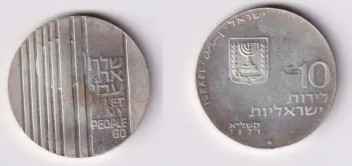 10 Lirot Münze Israel Let my People go Kampf für die Freiheit 1971 (154361)