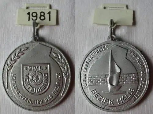 DDR Medaille Zivilverteidigung Leistungsvergleich d. Bezirk Halle 1981 (126852)