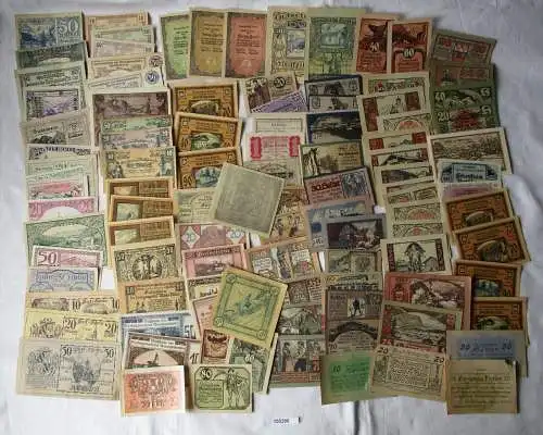Sammlung mit 100 Banknoten Städte Notgeld Österreich um 1921 (155290)