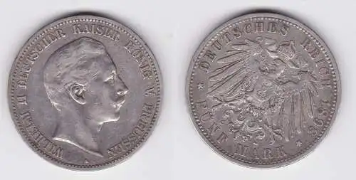 5 Mark Silbermünze Preussen Wilhelm II 1898 A Jäger 104  (103922)