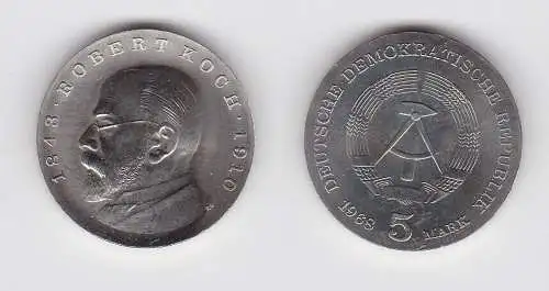 DDR Gedenk Münze 5 Mark Robert Koch 1968 Stempelglanz (127465)