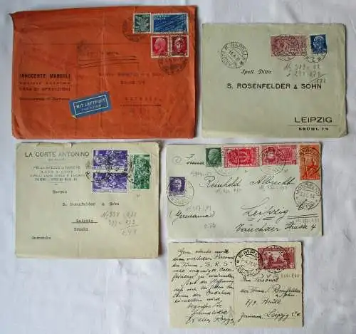 5 schöne alte Briefe und Karten Italien um 1930