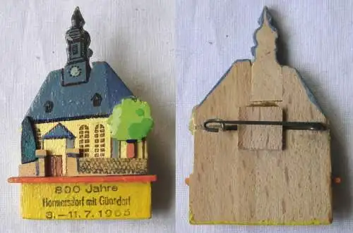 DDR Holz Abzeichen 800 Jahre Hormersdorf mit Günsdorf 1965 (122996)