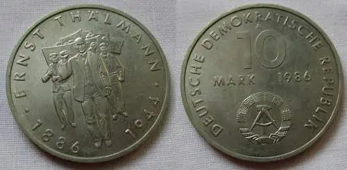 DDR Gedenk Münze 10 Mark Ernst Thälmann 1986 (125023)