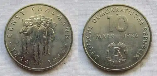 DDR Gedenk Münze 10 Mark Ernst Thälmann 1986 (124104)