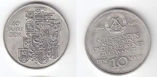 DDR Gedenk Münze 10 Mark 40.Jahrestag der DDR 1989 (113898)