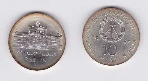 DDR Gedenk Münze 10 Mark Schauspielhaus Berlin 1987 (119943)