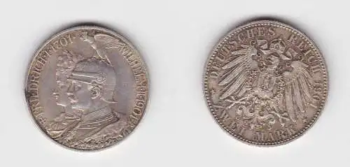 2 Mark Silbermünze Preussen 200 Jahre Königreich 1901 Jäger 105 (114475)