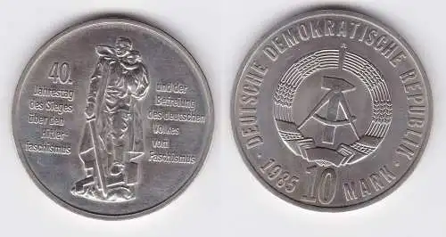 DDR Gedenk Münze 10 Mark 40 Jahre Kriegsende 1985 (122387)