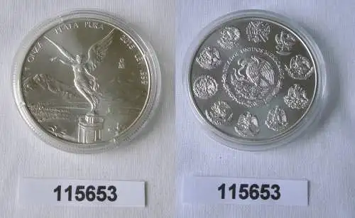 1 ONZA PLATA PURA Münze Mexiko 1 Unze 999 Silber TOP 2015 (115653)