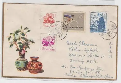 94555 seltener Brief von China nach Köthen Anhalt gestempelt 1960