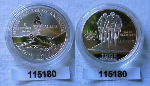 1 Dollar Silber Münze USA Olympiade 1996 Atlanta 1995 P (115180)