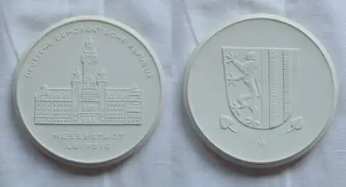 DDR Meissner Porzellan Medaille Messestadt Leipzig Neues Rathaus (148944)