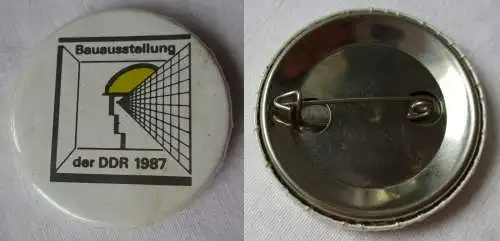 DDR Plakette Bauausstellung der DDR 1987 Durchmesser 3,7 cm (111234)