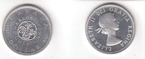1 Dollar Silber Münze Canada Kanada Lilie, Kleeblatt, Distel & Rose 1964(113084)