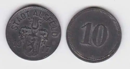 10 Pfennig Zink Notmünze Stadt Alsfeld 1917 (141170)