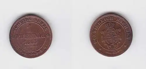 1 Pfennig Kupfer Münze Sachsen 1865 B (130260)