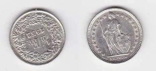 1/2 Franken Silber Münze Schweiz 1952 B (130721)