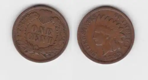 1 Cent Kupfer Münze USA 1889 (142618)