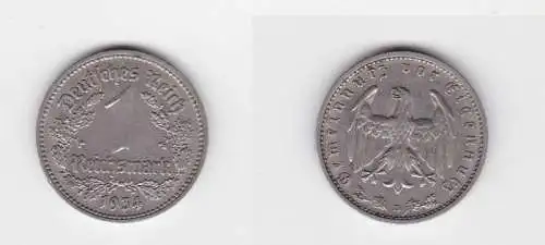 1 Mark Nickel Münze III.Reich 1934 D Jäger Nr. 354 (113103)