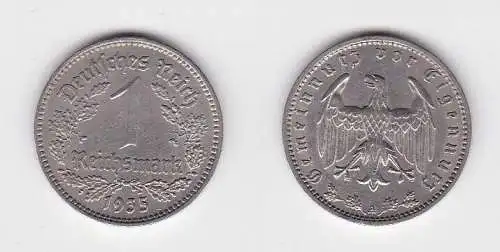 1 Reichsmark Nickel Münze 3.Reich 1935 A Jäger Nr.354 (123452)