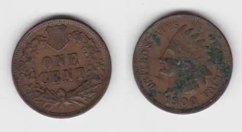 1 Cent Kupfer Münze USA 1900 (142540)