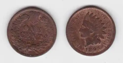 1 Cent Kupfer Münze USA 1895 (142699)