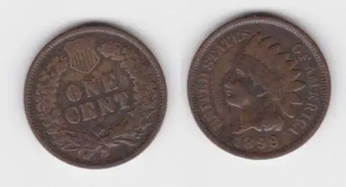 1 Cent Kupfer Münze USA 1899 (142620)