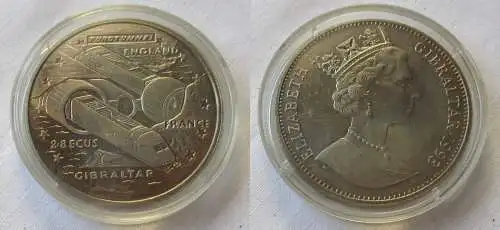 2,8 Euro Nickel Münze Gibraltar 1993 Einweihung des Eurotunnels (108832)