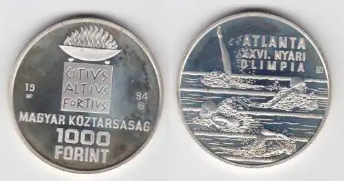 1000 Forint Silber Münze Ungarn Olympiade 1996 Atlanta Schwimmer 1994 (138722)
