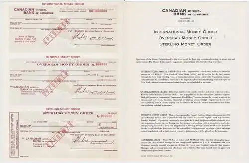 Seltenes Scheckvordruck Muster Canadian Bank of Commerce August 1965 (133013)